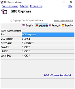 BDE eXpress screenshot